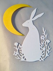 Easter Die Cuts * Midnight Hare * 10 Sets * White or Gray Cardstock * Cute!