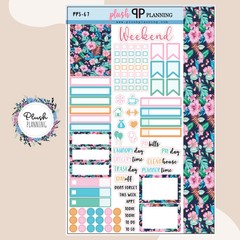 Tropical Floral Sampler Planner Stickers, Floral Pattern