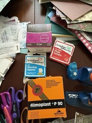Huge Lot of Scrapbooking Art Supplies Mixed Lot Stickers Tools Paper & More