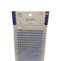 New Love Nicole Blue Pearl Stickers 6MM Craft Embellishment 247 Count MEM6225