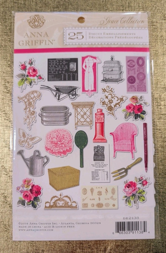 Anna Griffin Grace Collection DieCut Embellishments 2014 DE2138 Garden Cottage