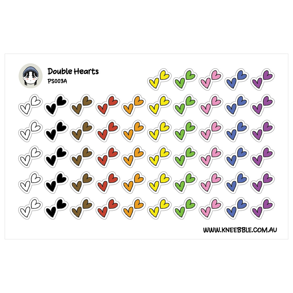 Double Mini Hearts Planner Stickers.