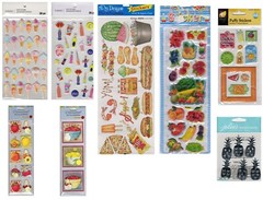 Lot of 8 Food scrapbook stickers -Recollections, Jolee’s, Punch Studio