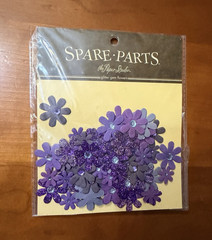 The Paper Studio Spare Parts Purple Gem Glitter Paper Flowers
