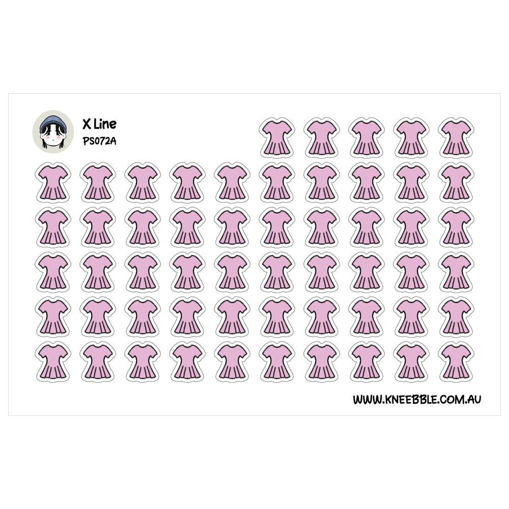 X Line Dress Stickers – Stylish Planner Decals for Organization & Crafts