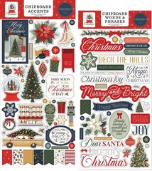 Carta Bella CHRISTMAS In The CITY (2) 6″x13″ Chipboard COMBO Accents + Phrases