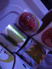8- Rolls Stickers Labels Lot Used Rolls Vintage and Modern Christmas +