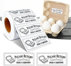Self-Adhesive Farm Fresh Egg Carton Labels – 800 Stickers, Rectangular Design