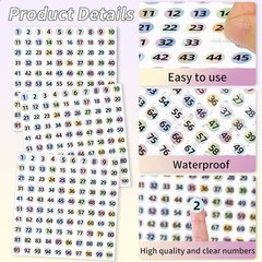 Consecutive Number Labels 1-100 – 3000 Vinyl Stickers for Indoor/Outdoor Use