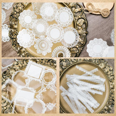 120 Pcs Lace Scrapbook Stickers,Waterproof Cutout Transparent Sticker PET Transp