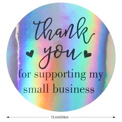 1000Pcs Thank You for Supporting My Small Business Stickers Holographic Stickers