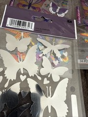 STICKO Metallic Butterfly Insect Glimmer DIY Scrapbook Craft Nature Pastel Lot 4