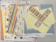 Basic Grey Offbeat 12 x 12 Scrapbook Paper LOT