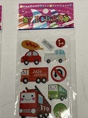 Car Tractor Truck Bus Transportation Stickers Scrapbook Craft Fun Lot of 2