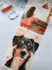 Roll of Large Artistic Stickers People Dogs A Simple Life 15 Painting Print Pets