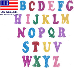 5 Sheets 210PCS Colorful Glittery Foam Self Adhesive Letters Stickers,Foam Lette