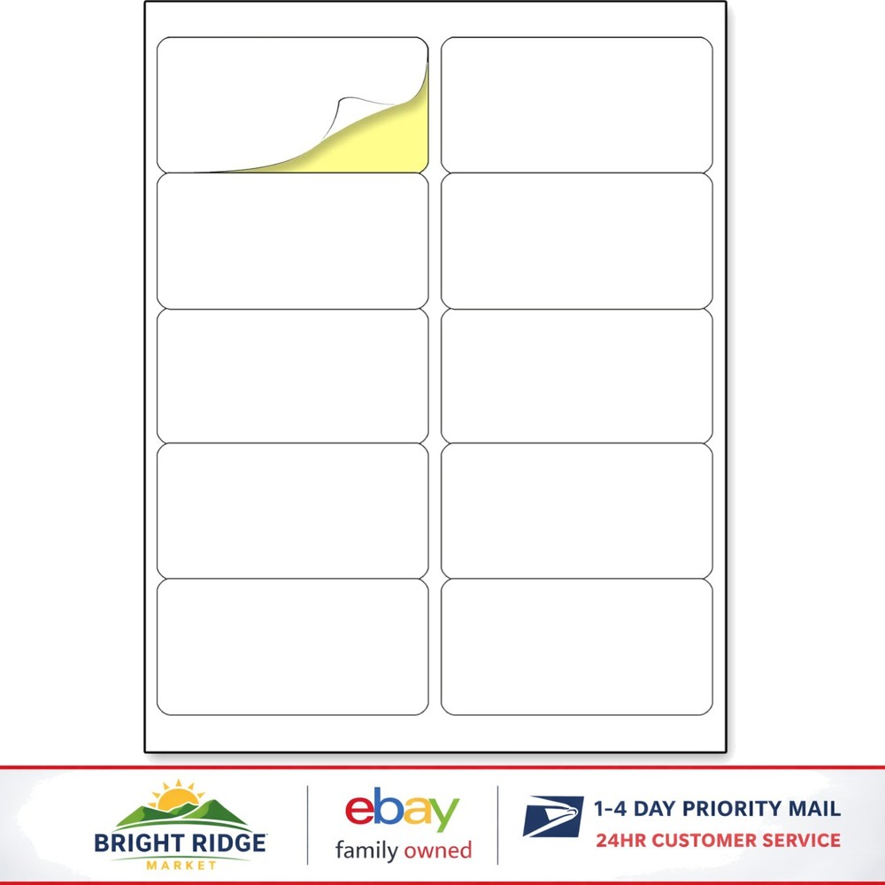 Rectangular White Sticker Labels, 2×4 Size, 200 Sheets for Crafting Projects