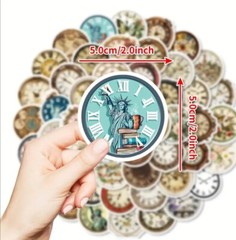 10pcs New Victorian Steampunk Clock Stickers-Scrapbook, Journal, DIY Crafting