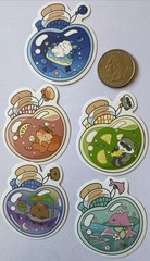 JAR ANIMAL Stickers(5pc)Dragon…Cats…Dog…Jag…Bears…Rabbit…Cork…Bees…Card Making