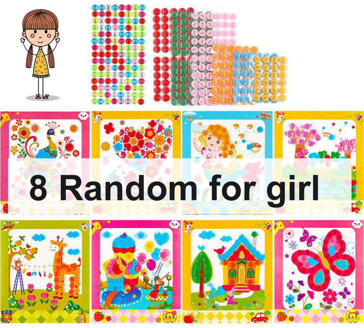 8Pcs/5pcs Kids DIY Button Stickers Drawing Toys Handmade School Art Class