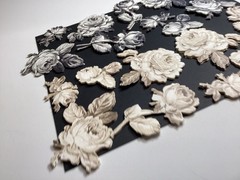Anna Griffin Black and Cream Roses Embellishment Stickers 20 Pieces