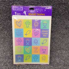 Vintage Hallmark Stickers Jesus Loves Me Cross Christian Heartline 8 Sheets