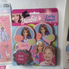 Vintage Barbie Party Lot Stickers Gift Wrap Party Favors Notepad Unused Y2K 2000