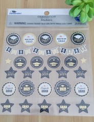 Graduation Stickers, Caps & Tassel, Grad Party Decor 2021 Scrapbook Stickers