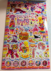NEW! LISA FRANK STICKER PAD ~ OVER 600 Mini to Large COLORFUL STICKERS! 5 Sheets