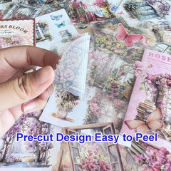 64 Sheets Vintage Floral Scrapbooking Kit, Precut Floral Natural Garden Flowers