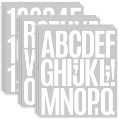 9 Sheet Large Letter Stickers, 3 Inch White Vinyl Self Adhesive 3 Inch,