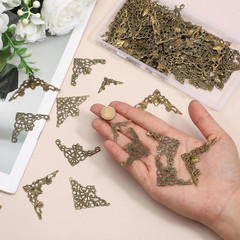 96Pcs Vintage Metal Book Corner Protectors for Scrapbooks and Crafts
