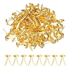 250Pcs Brads Paper Fasteners, 4.5×8 mm Metal Round Head Split Pins, Golden
