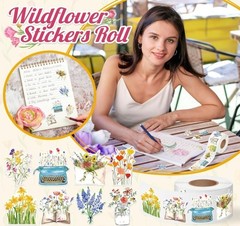 500Pcs Wildflower Stickers Roll Spring Floral Paper Decals Summer Flower Bouquet