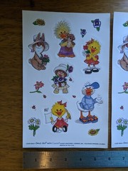 VTG 5 JUMBO SUZY’S ZOO VISITS CURRENT STICKER SHEETS SIZE 6″ X 9″ 90s EASTER