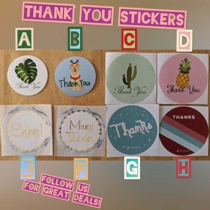 100 Mix Thank you Stickers (Message Us Your Design Preference After Purchase)