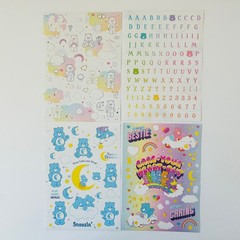 CARE BEARS sticker sheets GET IN BESTIE | SWEET DREAMS 6″ x 8″ sheets 4pk