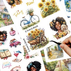 40 Sheets Black Girl Sticker Book for Planners, Prayer Board,Calendars, Journ…