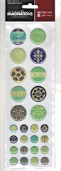 Narratives BLUE BELL DOTS 3-D Epoxy Sticker Sheet (26) Pcs scrapbooking