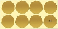 200 Gold Metallic Embossing Stickers for Certificates and Awards Sealing