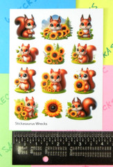 Squirrels & Sunflowers Sticker Sheet
