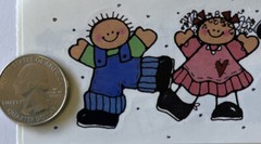 TUMBLING CHILDREN BORDER Stickers(1pc)Provo•Boys•Girls•Kids •Toddlers •Smiling•