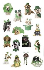 40 PCs 0.5”x 1.2” St. Patricks Day Adorable Dog Themed Stickers Satin Finish