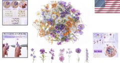 120 Pcs Transparent Flower Stickers for Scrapbooking, Journaling, Crafting