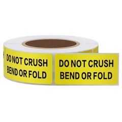 1×2 inch DO NOT Crush Bend OR FOLD Warning Shipping Stickers Self Adhesive La