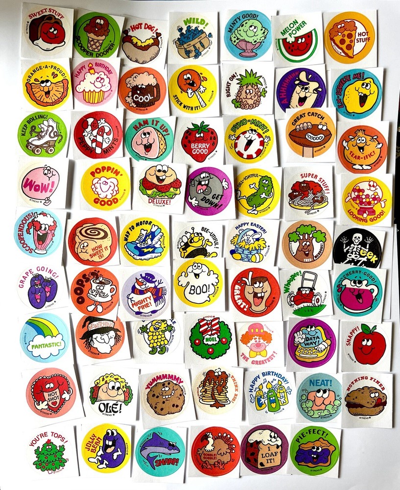 62 Retro 80s Scratch & Sniff Retro Stickers. One of Each, No duplicates