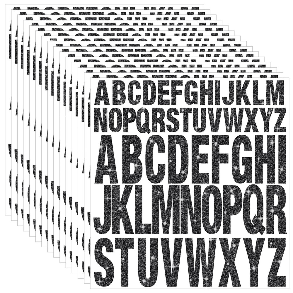 15 Sheets Letter Stickers 780 Pcs Glitter Capital Letters Large Self-Adhesive