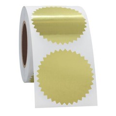 300pcs 2 inch Bright Gold Metallic Certificate Sealing Labels with Serrated Edge
