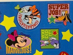 3 Sheets VINTAGE Disney Stickers Mickey & Minnie Donald Pluto + BONUS