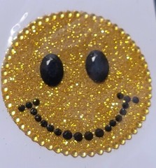 HAPPY FACE STICKER «SHINEY FACE ADHESIVE GEMS» (2 1/2 ROUND)